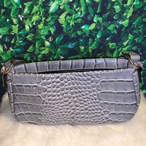 Croc embossed baguette bag
